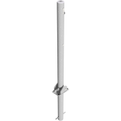 Barrier posts | Steel tube  60 x 2,5 mm | foldable | with Euro profile cylinder lock | for casting in concretewith ground socket part-no. 470.60approx. 400 mm below ground | hot-dip galvanized | with 1 eyelet